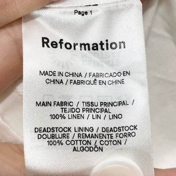 Reformation White Huckleberry Linen Mini Dress 12 NWT - Picture 7 of 9